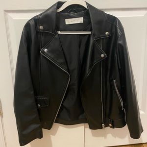 Bershka oversized faux leather jacket